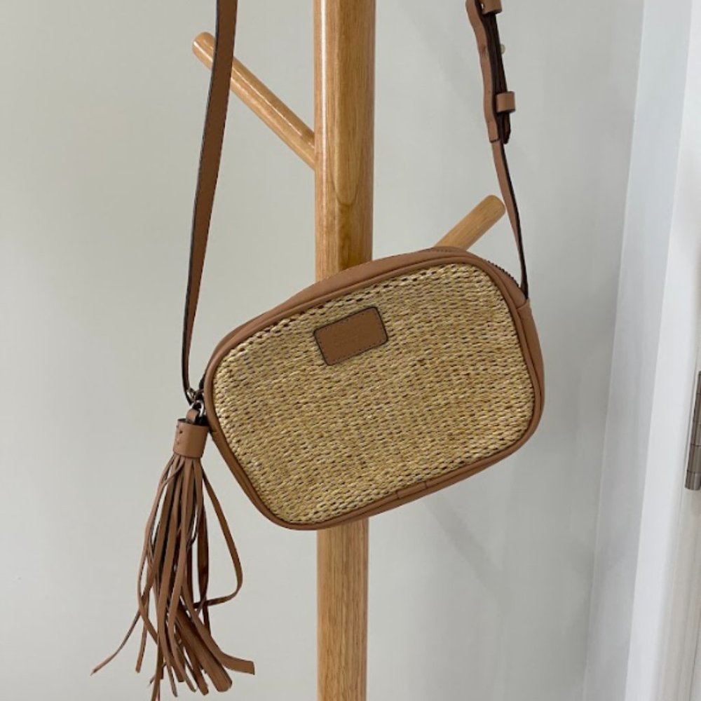 SCHUTZ Tan and Brown Crossbody Bag